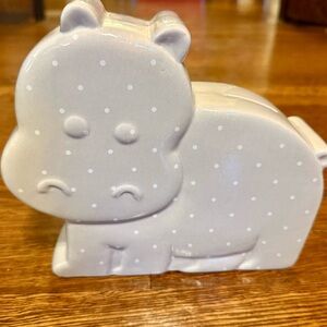Ceramic, Gray Polka Dot Hippo, Bank